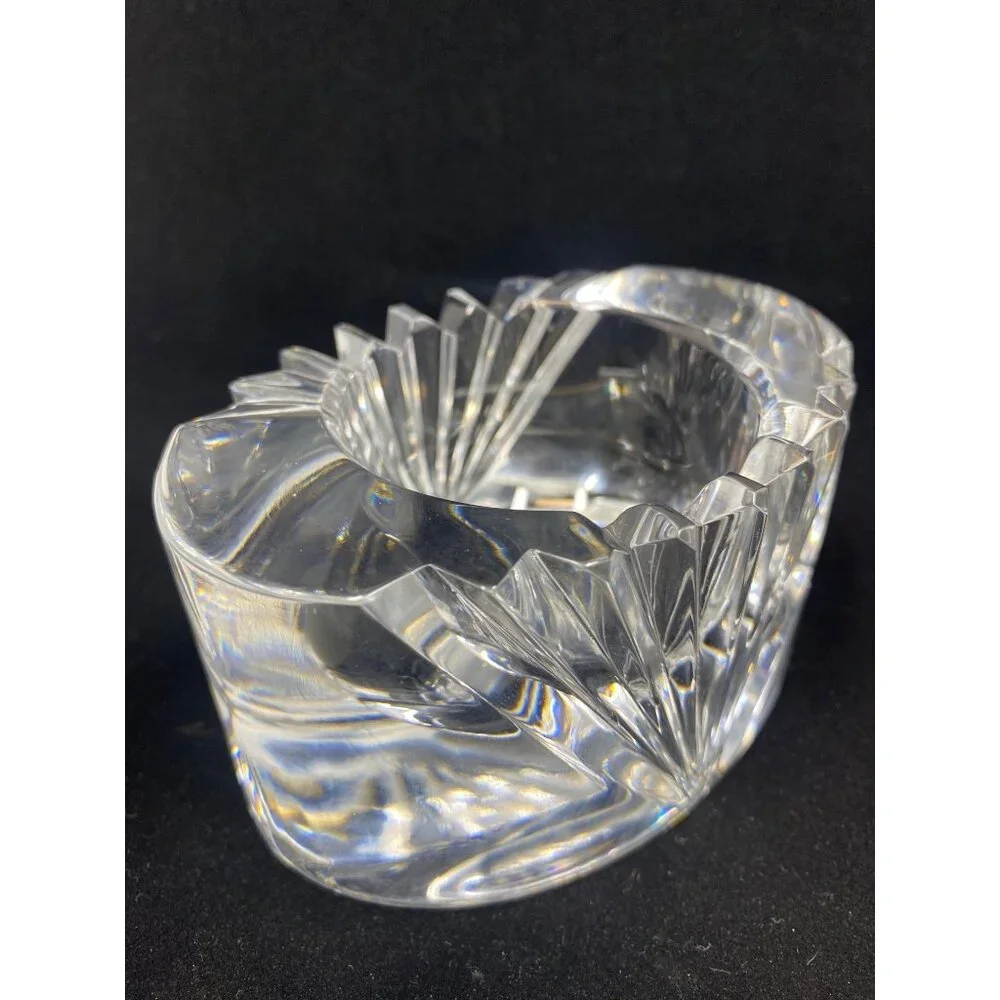 Vintage Mikasa Votive Candle Holder Lead Crystal Cut Clear Glass Heavy - Picture 4 of 12